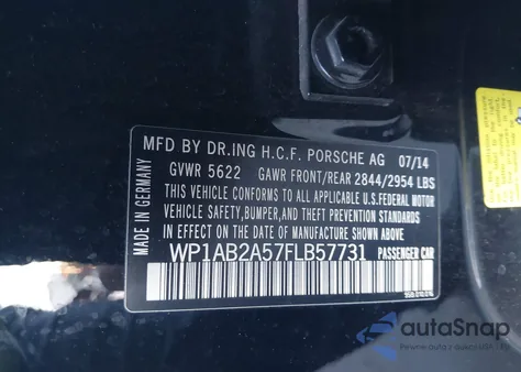 2015 Porsche Macan S z USA, uszkodzony, nr VIN WP1AB2A57FLB57731